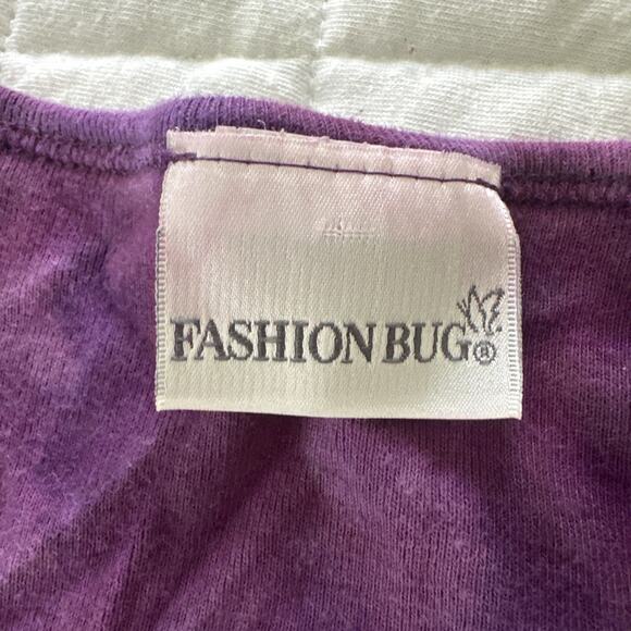 Vintage FASHION BUG Top XL Purple Tie Dye Studded V-Neck Retro Y2K Grunge Goth - Picture 8 of 10